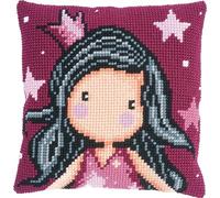 Vervaco Cross Stitch Kit Cushion Complete Set GORJUSS Dreaming Decoration Manual Embroidery Kit Adult Creative Art Gift DIY Cross Stitch Embroidery ca. 40 x 40 cm