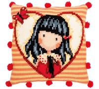 Vervaco Cross Stitch Cushion Complete Set GORJUSS Time to Fly Decoration Manual Embroidery Kit Adult Art Creative Gift DIY Cross Stitch Embroidery ca. 40 x 40 cm, Cotton, Multicoloured