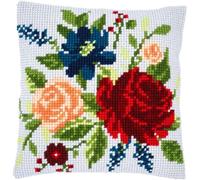 Vervaco Cross Stitch Kit Cushion Complete Set Hand Decoration Embroidery Kit Adult Art Creative Gift DIY Cross Stitch Embroidery ca. 40 x 40 cm