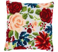 Vervaco Cross Stitch Kit Cushion Complete Set - DIY Hand Embroidery, 40 x 40 cm