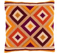 VERVACO Cross Stitch Kit Cushion Complete Set KELIM Patterns Manual Decoration Embroidery Kit Adult Creative Art Gift DIY Cross Stitch Embroidery ca. 40 x 40 cm