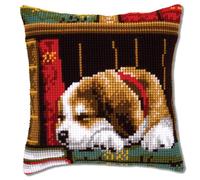 Vervaco Cross Stitch Kit: Cushion: Dog Sleeping, NA, 40 x 40cm