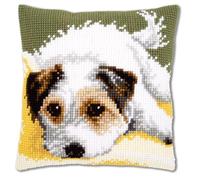 Vervaco Cross-Stitch Kit Cushion Dog Wagging Its Tail 40 x 40 cm
