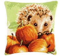 Vervaco Cross Stitch Kit: Cushion: Hedgehog with Apples, Other, NA, 40 x 40cm