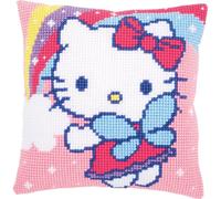 Vervaco Cross Stitch Kit: Cushion: Hello Kitty and Rainbow, NA, 40 x 40cm