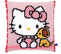 Vervaco Cross Stitch Kit: Cushion: Hello Kitty with Dog, COTTON NA, 40 x 40cm