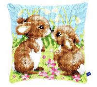 Vervaco Cross Stitch Kit: Cushion: Little Rabbits