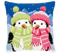 Vervaco Cross Stitch Kit: Cushion: Penguins with Scarf, Other, NA, 40 x 40cm