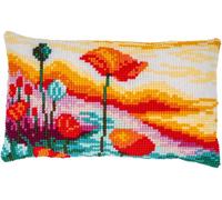 Vervaco Cross Stitch Kit Cushion Poppies Landscape