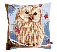 Vervaco Cross Stitch Kit – Cushion Winter Owl – 40 x 40 cm