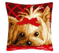 Vervaco Cross Stitch Kit Cushion Yorkshire with Bow