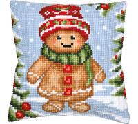 Vervaco Cross Stitch Kit Decorative Cushion Smile of Ginger Crafts Adults Decoration Embroidery Kit Beginners Complete DIY Embroidery Creative Gift ca. 40 x 40 cm Cross Stitch Embroidery