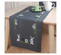 VERVACO Cross Stitch Kit Pre-Printed Table Runner Easter Eggs and Rabbits Embroidery Blankets Pre-Drawn DIY Crafts Adult Creative Embroidery Runner 40 x 100 cm