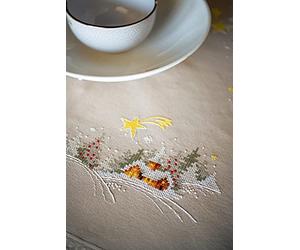 Vervaco Cross Stitch Kit Winter Landscape with Star, 80 x 80 cm, for Adults, Unisex, Classic, All Year Round, Not Foldable