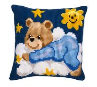 Vervaco Cross-Stitch Cushion Blue Teddy Multi-Colour