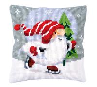 Vervaco ~ Cushion Cross Stitch Kit ~ Christmas Gnome on Ice