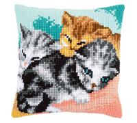Vervaco ~ Cushion Cross Stitch Kit ~ Cute Kittens