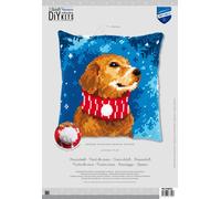 Vervaco Cross Stitch Cushion Kit – Dog with Scarf