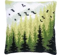 Vervaco Cross Stitch Embroidery Kits Cushion Embroidery Set Beginners Pre-Printed Forest DIY Set Creative Set for Adults Decorative Cushion Approx. 40 x 40 cm Craft Set Craftsman Home Decoration