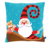 Vervaco Cross-Stitch Cushion Happy Santa Cotton Blend Assorted 43.5 x 23.5 x 30 cm
