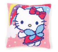Vervaco Cross Stitch Kit: Cushion: Hello Kitty and Rainbow, NA, 40 x 40cm