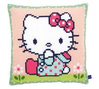 Vervaco Cross Stitch Kit - Hello Kitty 'On the Lawn' Cushion - 40 x 40 cm