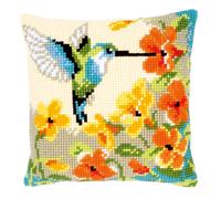 Vervaco Hummingbird Cross Stitch Cushion, Multi-Colour