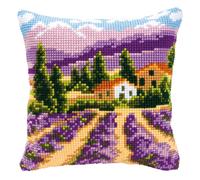 Vervaco Lavender Fields Cross Stitch Cushion, Multi-Colour