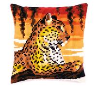 Vervaco Cross-stitch Cushion Leopard, Cotton Blend, Assorted, 43.6 x 23.6 x 30 cm