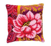 Vervaco Cross Stitch Cushion: Pink Flower,Setof1,