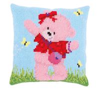 Vervaco ~ Cushion Cross Stitch Kit ~ Popcorn Brie & Butterflies