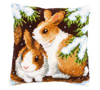 Vervaco Rabbits in The Snow Cross Stitch Cushion Kit