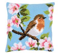 Vervaco PN-0162393 Robin II Printed Cross Cushion Cotton, Multi-Colour, 40 x 40 cm