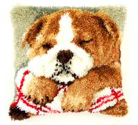 Vervaco Latch Hook Cushion – Sleeping Bulldog – Multi-Colour