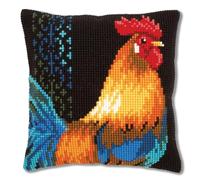 Vervaco Cushion: Rooster, Acrylic, Assorted, 10 x 1 x 14 cm