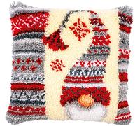 VERVACO DIY Christmas Elf Latch Hook Kit for Home Decoration Home Decoration DIY Craft 40 x 40 cm