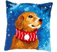 Vervaco Dog Cross Stitch Cushion Kit with Scarf