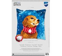 Vervaco Dog Cross Stitch Cushion Kit with Scarf