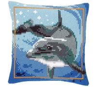 Vervaco Dolphin Cross Stitch Cushion, Multi-Colour