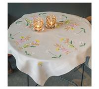 Vervaco Easter Bunny Tablecloth Kit, Light Grey, ca. 80 x 80 cm