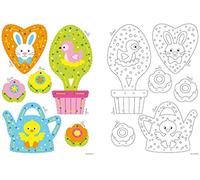 Vervaco Embroidery Decorations: Easter Hangers (Set of 2), Combed Cotton, Multi-Colour, 40 x 19 x 20 cm