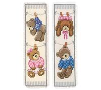 Vervaco Embroidery Kit, Birth Bears (14 Count), 6x20cm