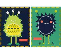 Vervaco Embroidery Kit: Cards: Space Monsters: Set of 2, Acrylic, NA, 18.5 x 26cm