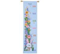 VERVACO Embroidery Kit Cross Stitch Growth Meter Rabbit in The Garden Needlework Kit for Wall Decoration 18 x 70 cm Embroidery with Counted Pattern DIY Children's Room Decoration Gift Crafts for