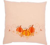 VERVACO Embroidery Kit Pre-Printed Cushion Embroidery Set Beginners Pumpkin Harvest Embroidery Set Cushion Cover with Zip Decorative Cushion 40 x 40 cm DIY Deco Craft Set Home Decoration