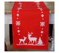 Vervaco Embroidery Kit: Runner: Christmas Deer, Cotton, NA, 30 x 105cm