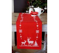Vervaco Embroidery Kit: Runner: Christmas Deer, Cotton, NA, 30 x 105cm