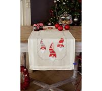 Vervaco Embroidery Kit: Runner: Christmas Elves, COTTON, NA, 40 x 100cm