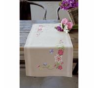 Groves Of Thames Emb T/run Flwrs&bflies - Embroidery Kit: Runner: Flowers & Butterflies - Vervaco