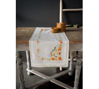 Vervaco Embroidery Kit Table Runner Chickadees with Cape Gooseberry